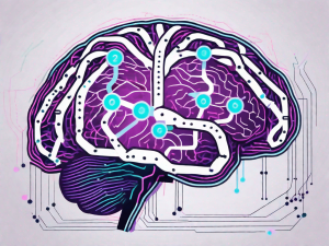 A digital brain interconnected with various data points and algorithms