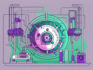 A futuristic machine processing a complex flow of data