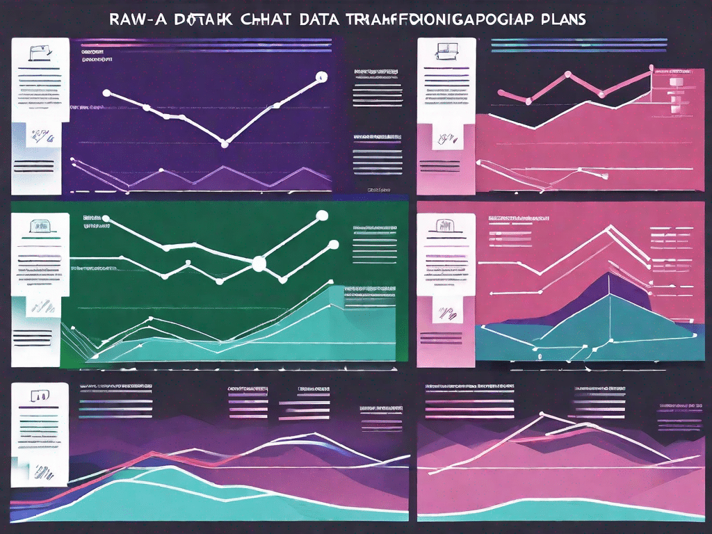 Various data charts transforming into a strategic roadmap