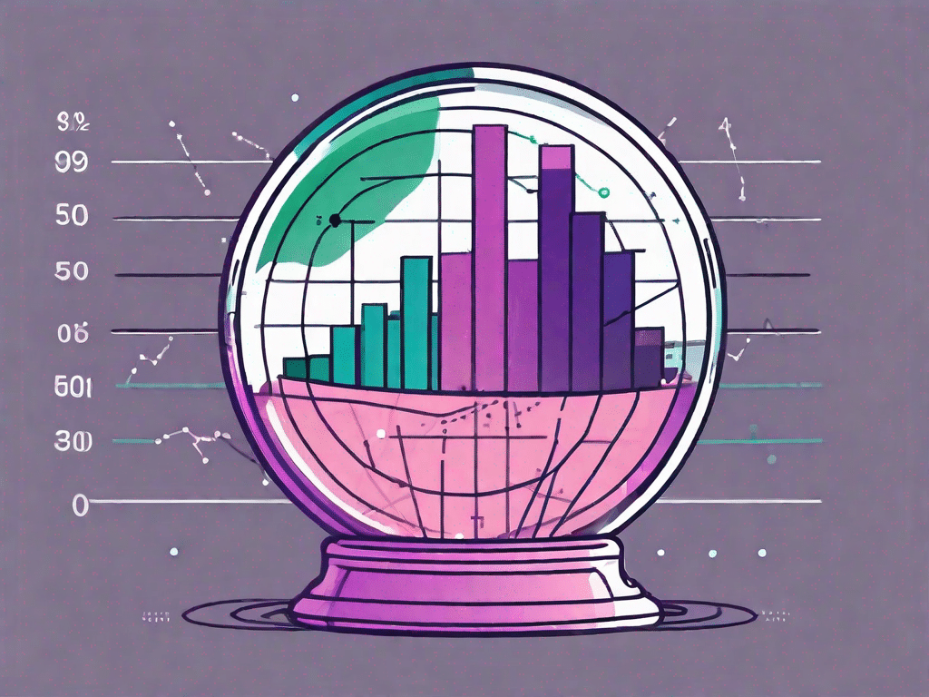 A crystal ball with various data charts and graphs inside it