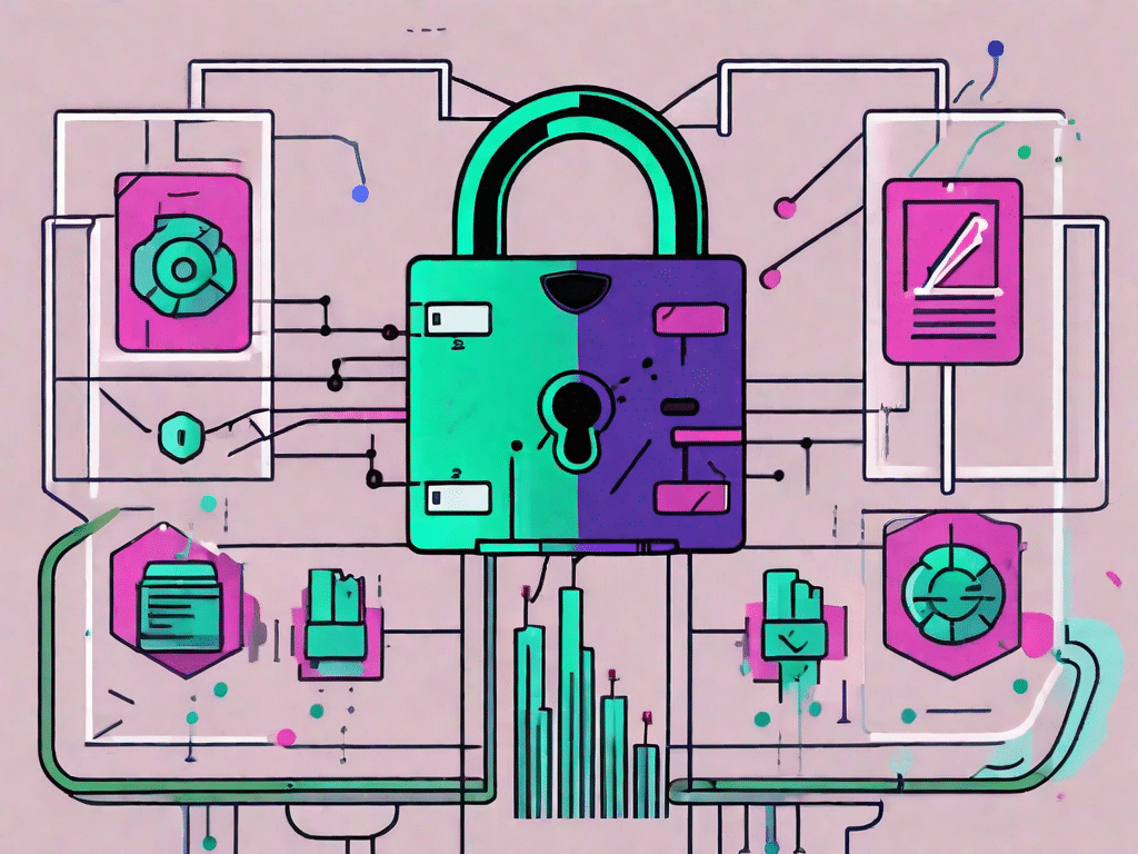 A large padlock being unlocked by a symbolic ai chip