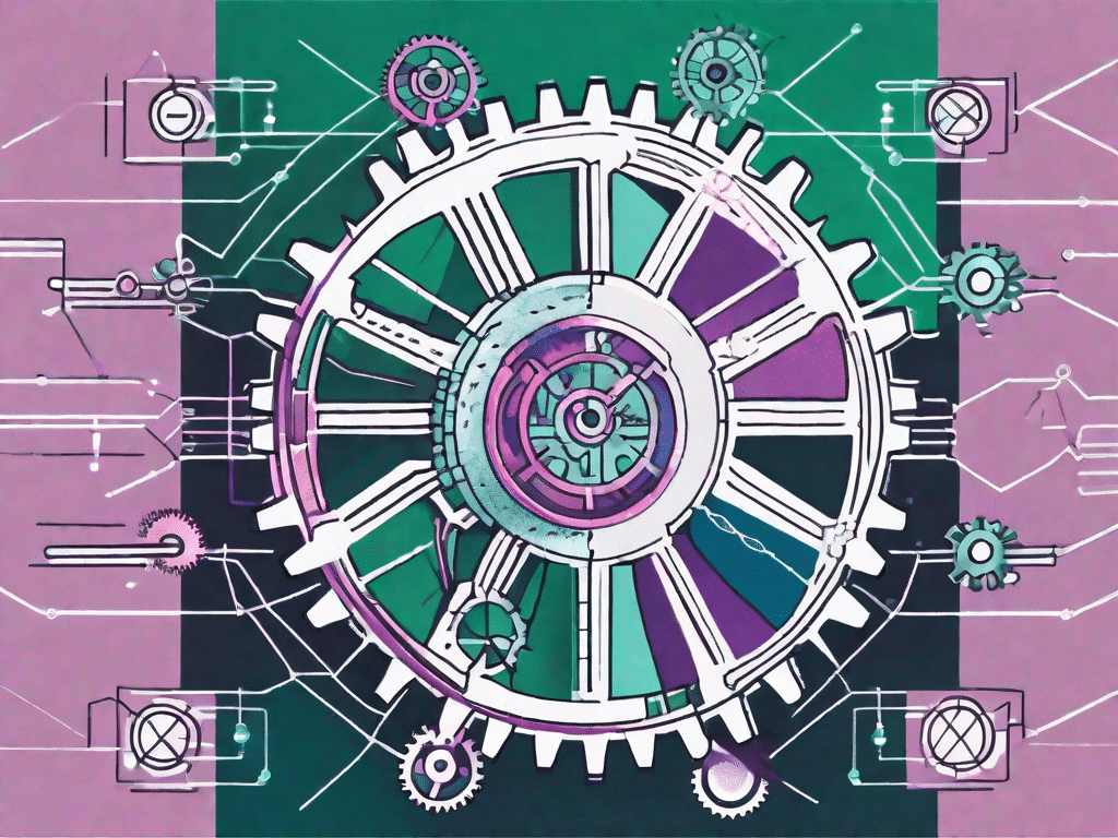 A complex network of interconnected gears and cogs
