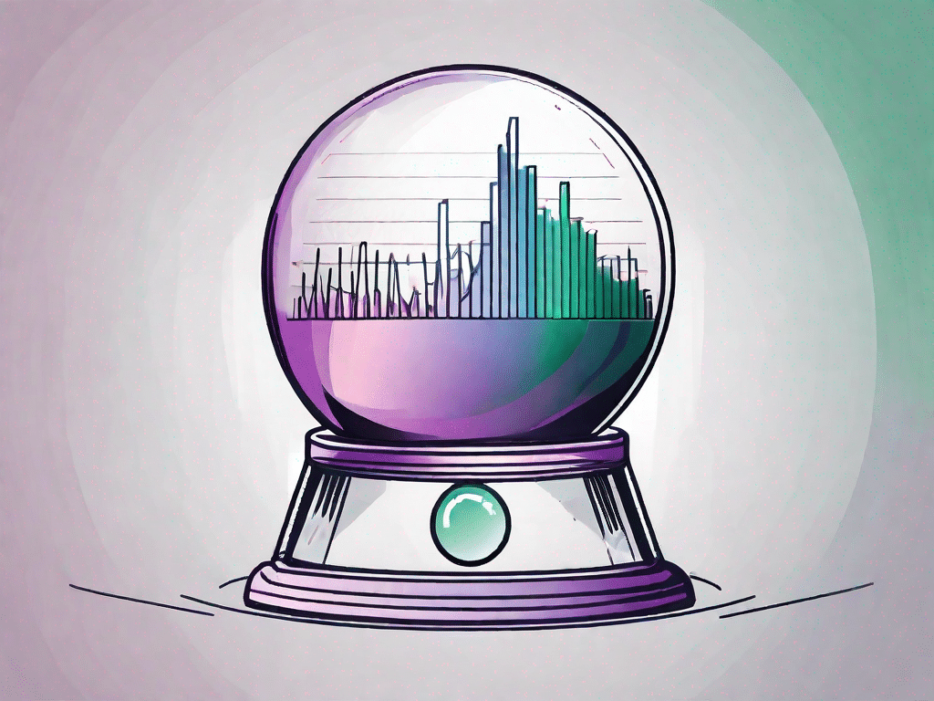 A crystal ball reflecting graphs and data charts