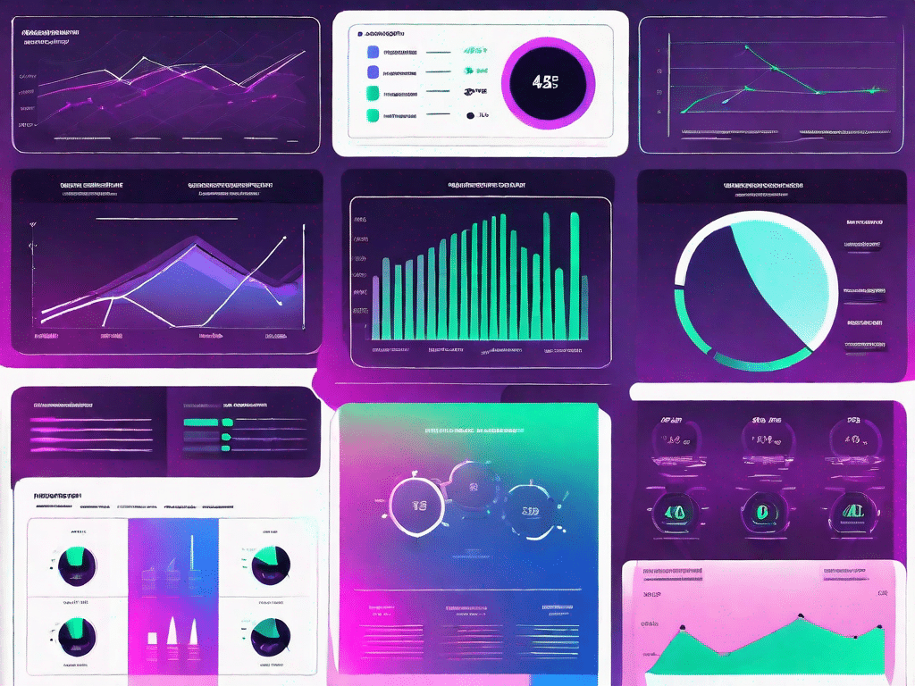 A futuristic ai interface displaying various graphs and charts depicting customer behavior analysis