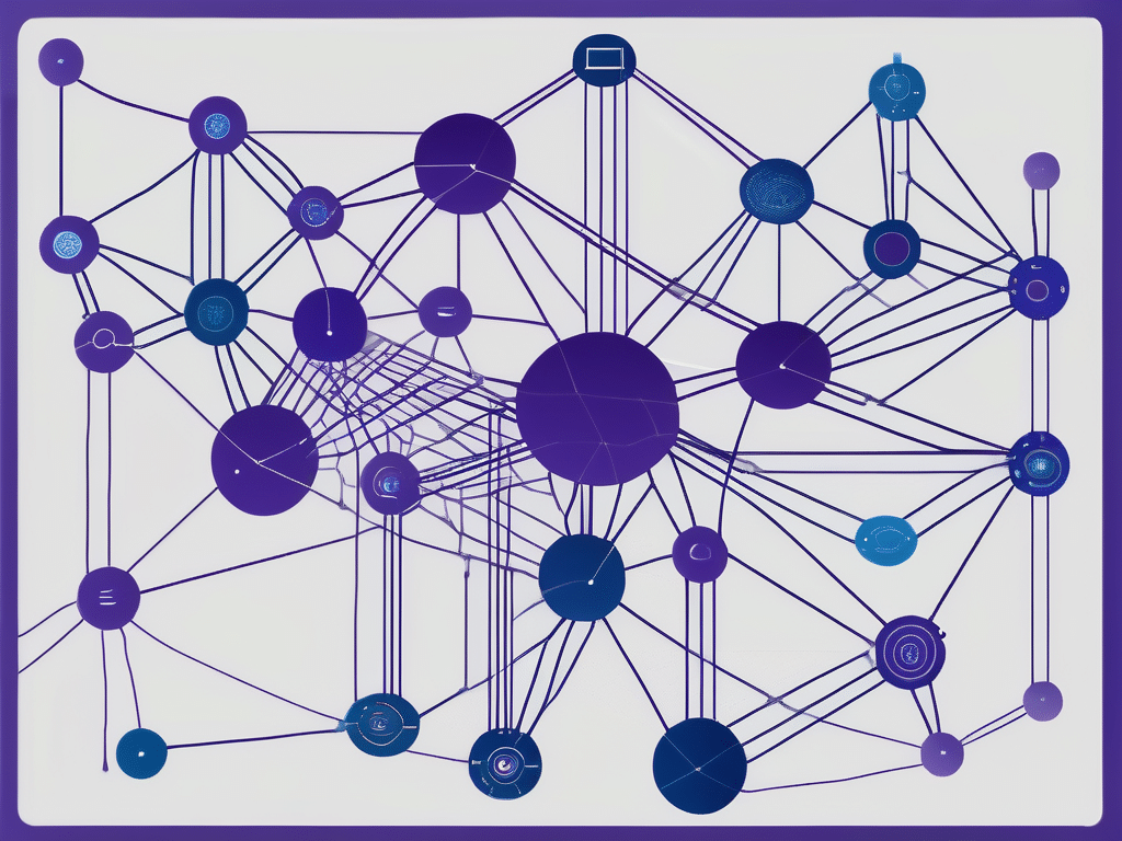 A complex web of interconnected nodes and layers