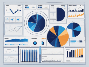 An abstract representation of a data dashboard filled with colorful charts